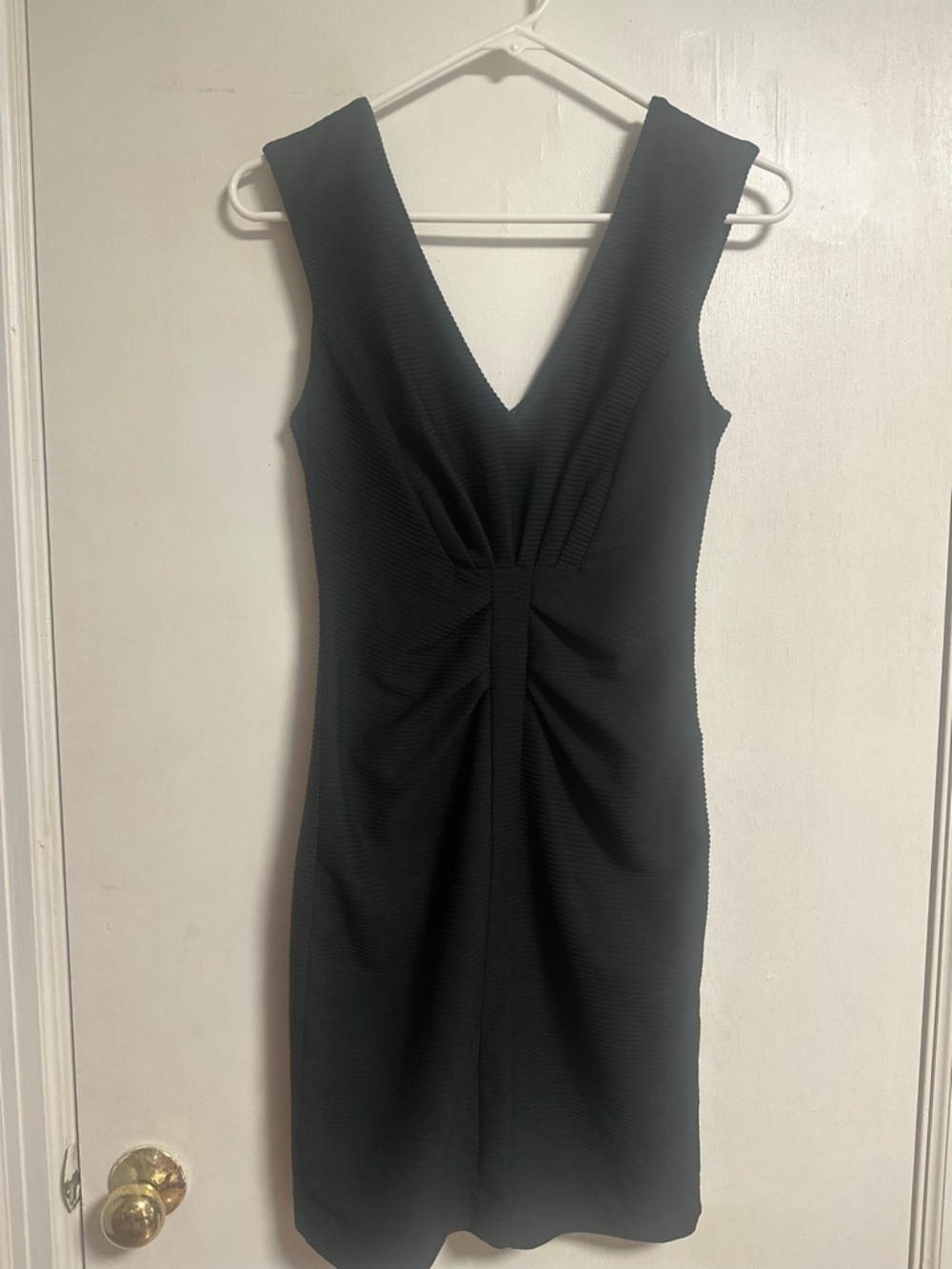 Express Black V-Neck Midi Sheath Dress